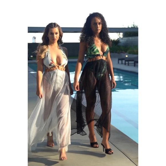 Black Monokini Swimsuit One Piece Dress bikini tortoise shell Patbo inspired - Picture 5 of 6